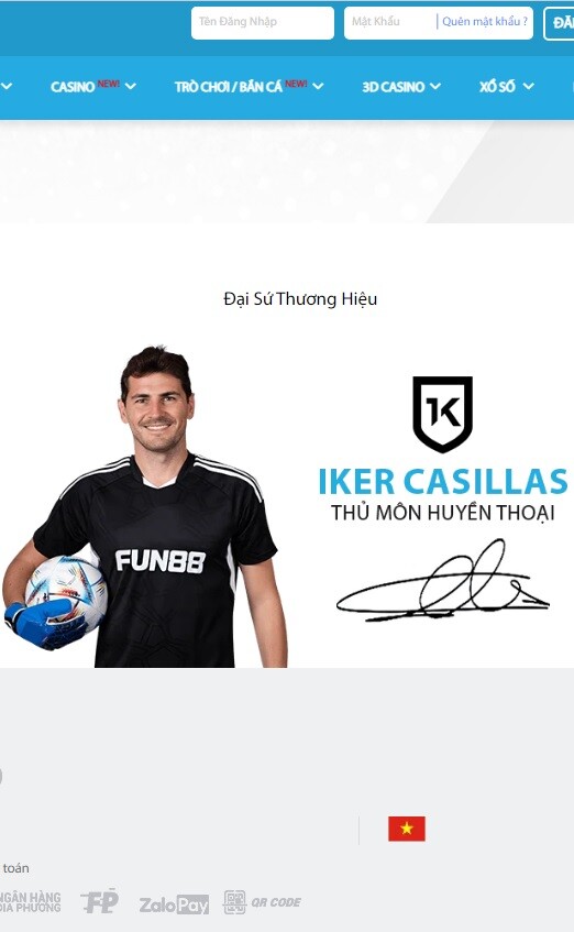 Fun88 là Đối tác cá cược với Iker Casillas, Kobe Bryant,  Đội tuyển Esports OG